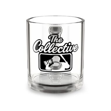 The Collective logo Glass Mug | 10oz clear coffee tea mug